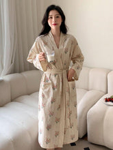 Floral Print Off Shoulder Belted Robe Womens Lingerie